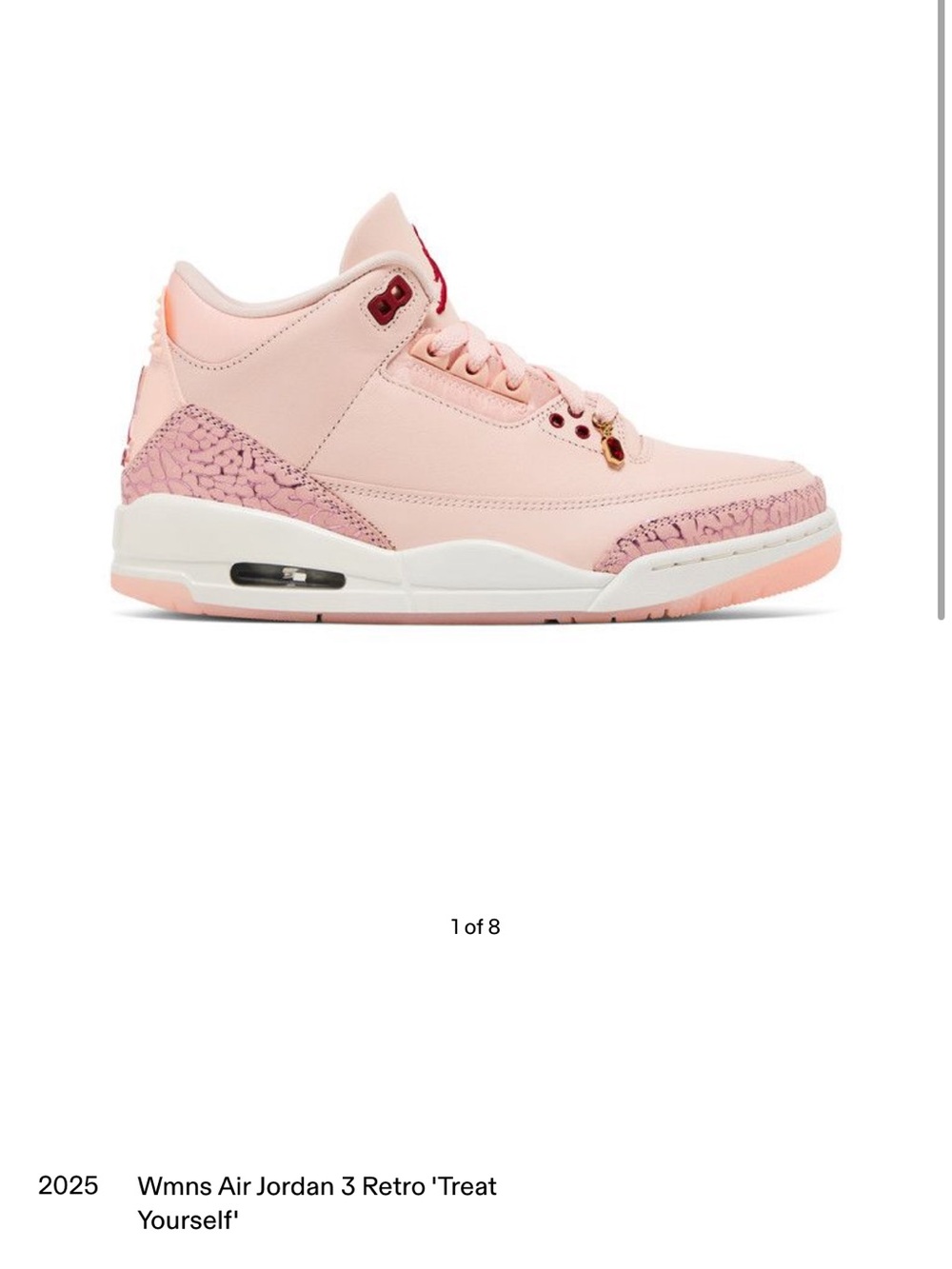 Jordan Women’s Air 3 Retro Pink Leather Sneakers
